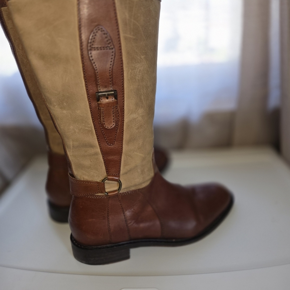 Johnston & Murphy Brown and Tan tall Leather Riding Boots - Picture 4 of 14